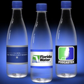 16.9 oz. Spring Water Full Color Label, Clear Glastic Bottle w/Blue Cap